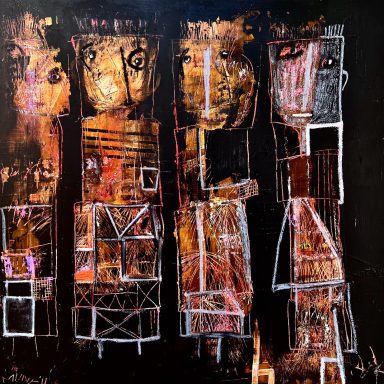 DEUX CHAISES POUR QUATRE - 80x80cm